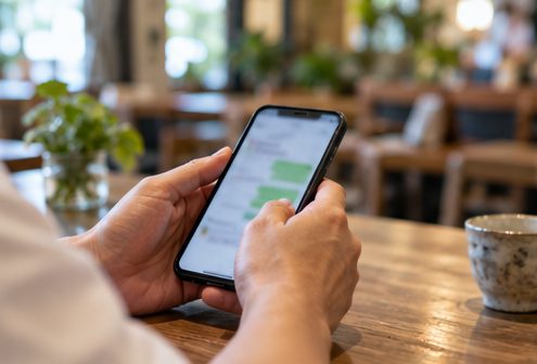 スマートフォンのチャット画面
